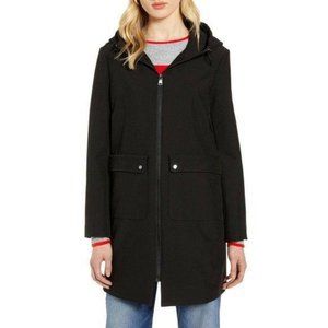 Halogen Waterproof Hooded Black Rain Jacket